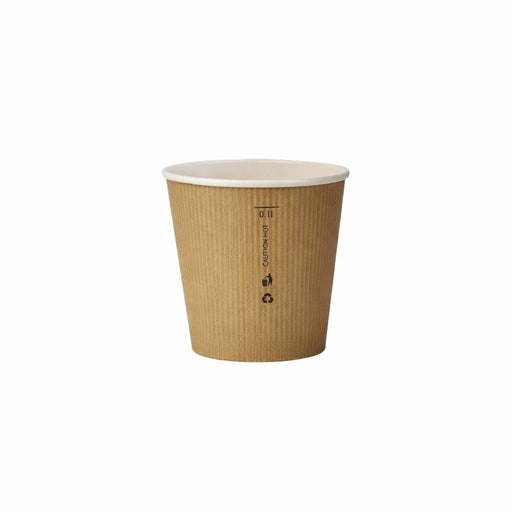 Vaso Nature Cup de cartón kraft estriado 120ml A60mm - 50Uds