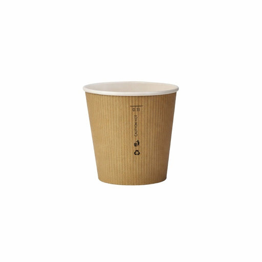 Vaso Nature Cup de cartón kraft estriado 120ml A60mm - 50Uds