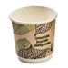 Vaso de cartón kraft con decoración de hojas de doble pared con laminado PLA 120ml A60mm - 50Uds