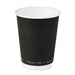 Vaso de cartón negro de doble pared sin plástico, Base agua 350ml A110mm - 25Uds