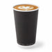 Vaso de cartón negro de doble pared sin plástico, Base agua 460ml A136mm - 25Uds
