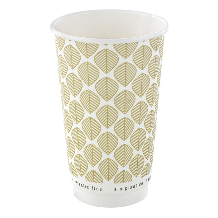 Vaso de cartón estampado de doble pared sin plástico, Base agua 460ml A136mm - 25Uds