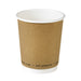 Vaso de cartón marrón de doble pared sin plástico, Base agua 230ml Ø80mm A92mm - 25Uds