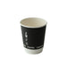 Vaso de cartón negro de doble pared sin plástico, Base agua 230ml Ø80mm A92mm - 25Uds