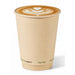 Vaso de cartón marrón de fibra de bambú de doble pared sin plástico, Base Agua 350ml A110mm - 25Uds
