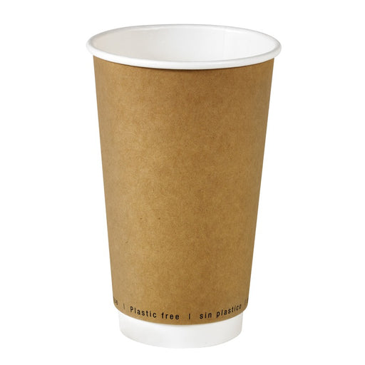 Vaso de cartón con doble capa kraft. 470ml A136mm - 25Uds