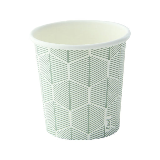 Vaso de cartón blanco con decoración de hojas 120ml A62mm - 100Uds