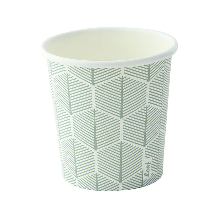 Vaso de cartón blanco con decoración de hojas 120ml A62mm - 100Uds