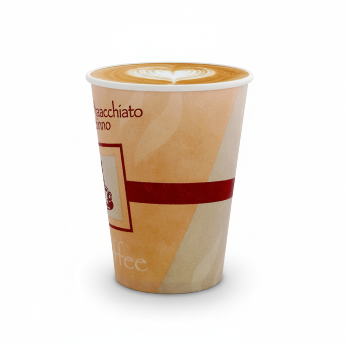 Vaso de cartón marrón decoración Pasión 280ml A92mm - 50Uds