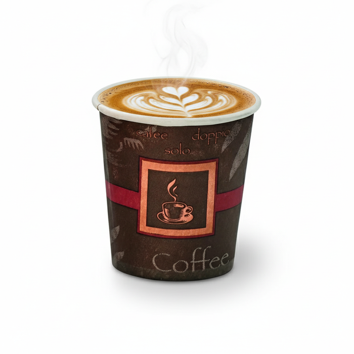 Vaso de cartón marrón decoración Pasión 120ml A60mm - 100Uds