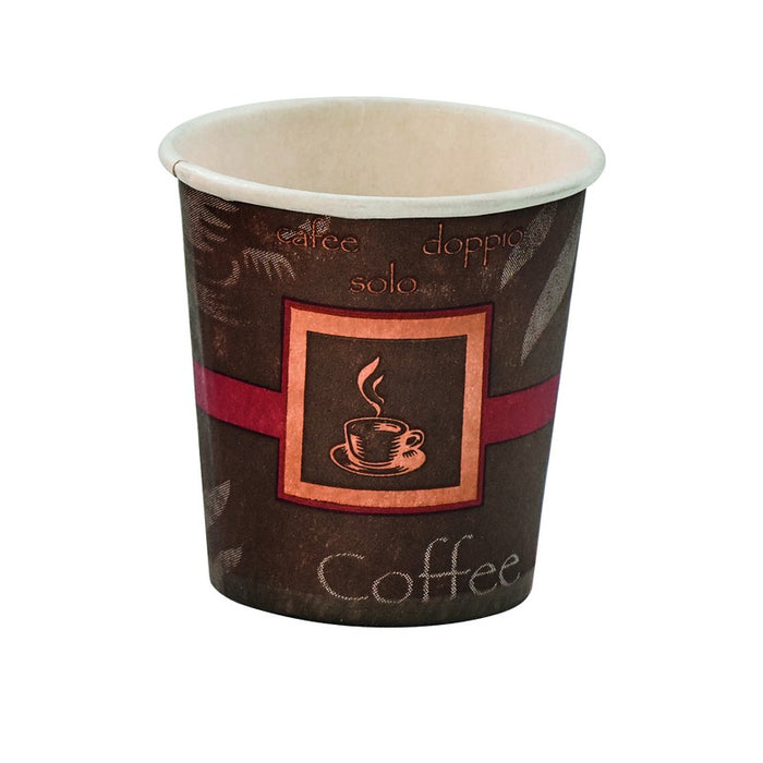 Vaso de cartón marrón decoración Pasión 120ml A62mm - 100Uds