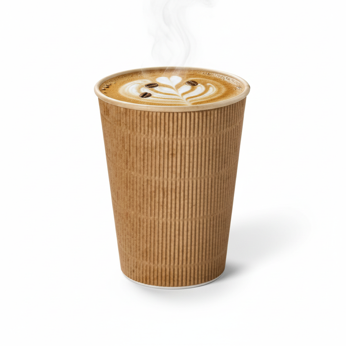 Vaso Rippley de cartón corrugado beige 350ml A112mm - 25Uds