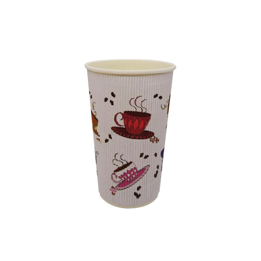 Vaso ondulado con decoración de taza de té 400ml 400ml A135mm - 25Uds