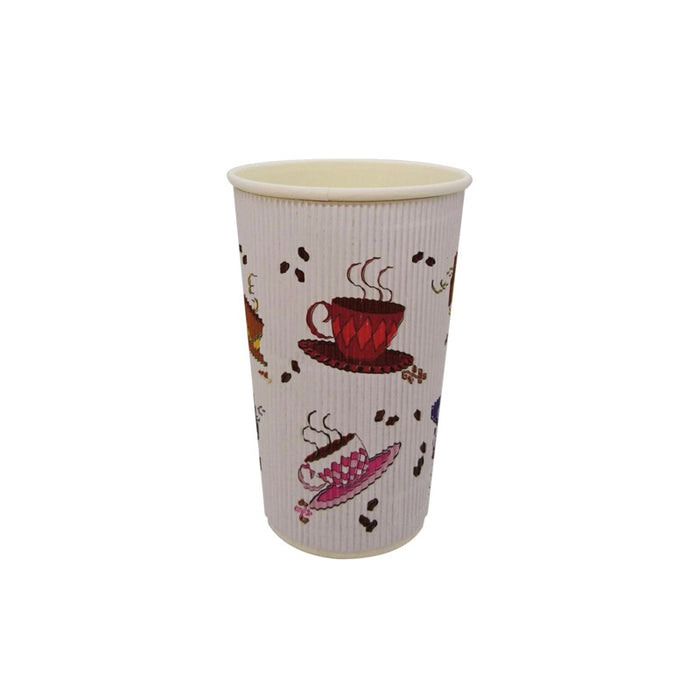 Vaso ondulado con decoración de taza de té 400ml 400ml A135mm - 25Uds