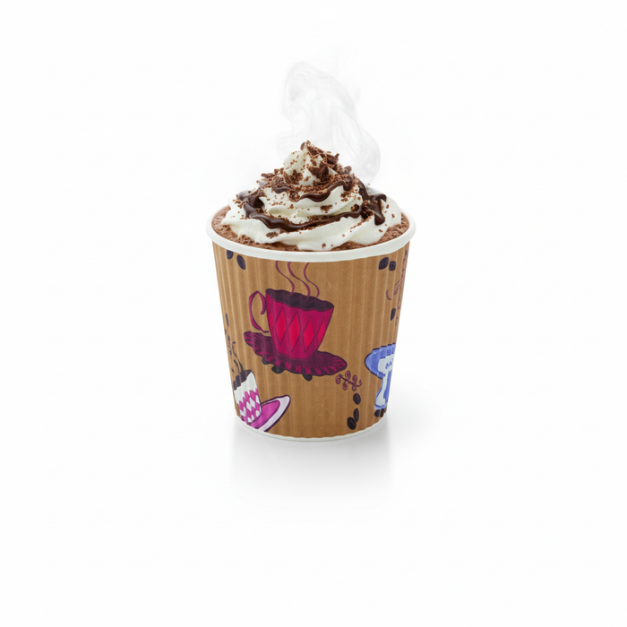 Vaso de cartón Ripley laminado PE con decoración de taza de té 120ml 120ml A61mm - 50Uds