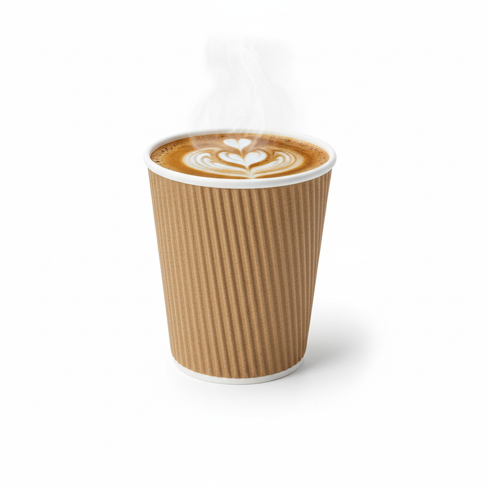 Vaso Rippley de cartón corrugado beige 230ml A93mm - 25Uds