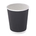 Vaso Rippley de cartón corrugado negro de doble pared 230ml A92mm - 40Uds