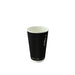 Vaso Rippley de cartón corrugado negro de doble pared sin plástico, base agua 230ml A92mm - 25Uds