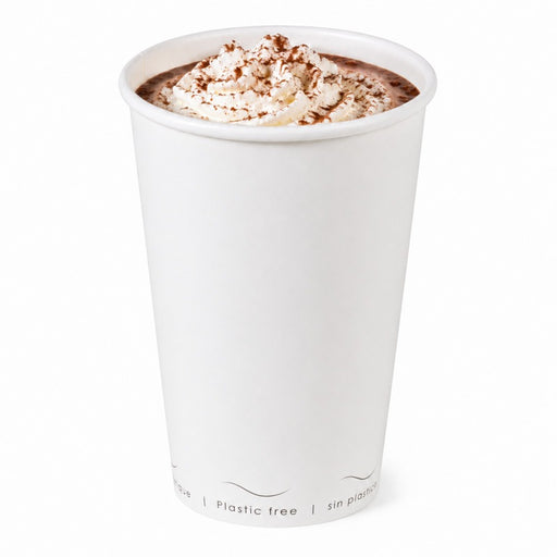 Vaso de cartón blanco Eden sin plástico, Base agua 590ml A161mm - 50Uds