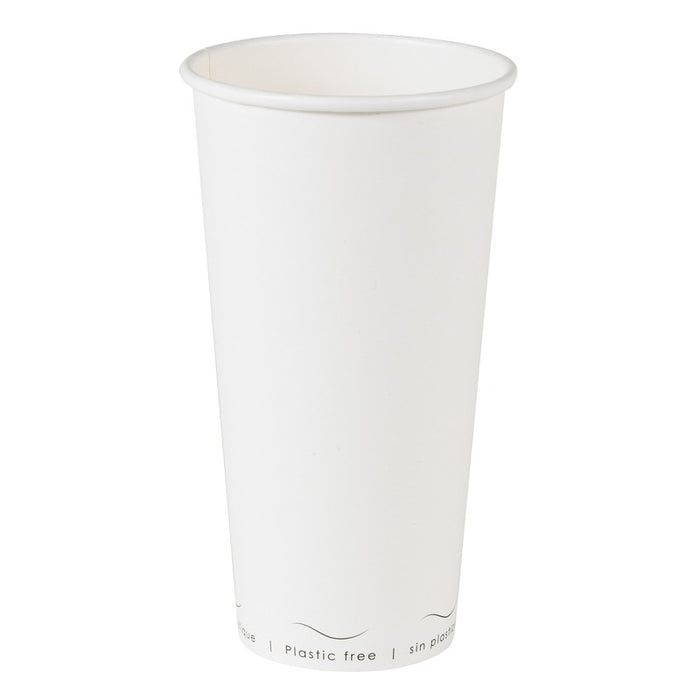 Vaso de cartón blanco Eden sin plástico, Base agua 590ml A161mm - 50Uds