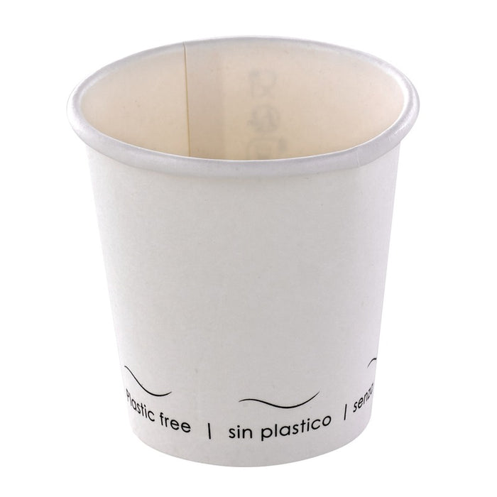 Vaso de cartón blanco Eden sin plástico, Base agua 72ml A57mm - 50Uds