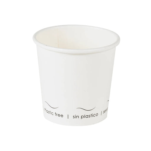 Vaso de cartón blanco Eden sin plástico, Base agua 120ml A62mm - 50Uds