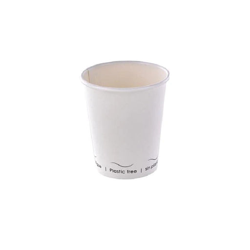 Vaso de cartón blanco Eden sin plástico, Base agua 180ml A79mm - 50Uds