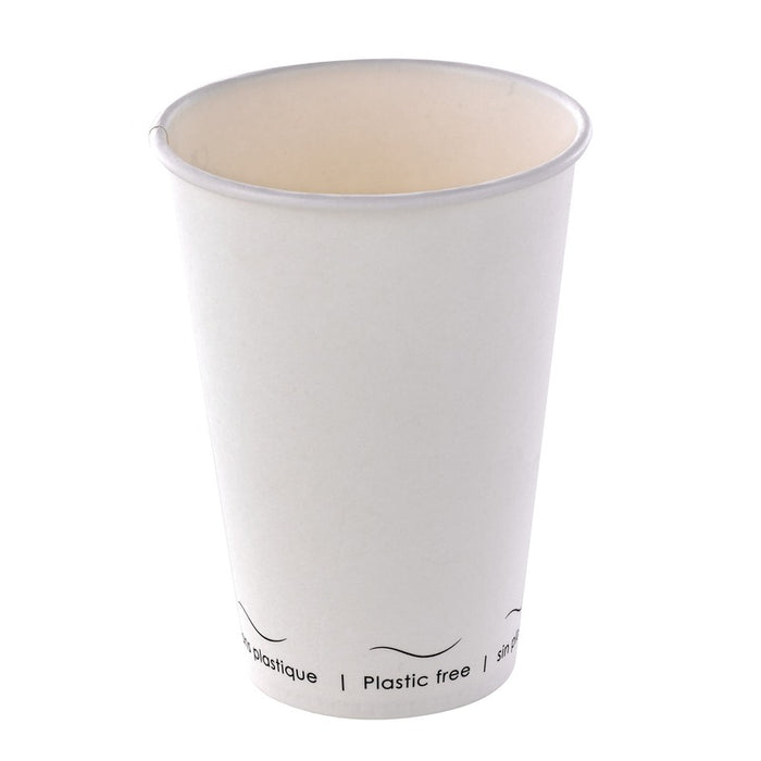 Vaso de cartón blanco Eden sin plástico, Base agua 200ml A91mm - 50Uds