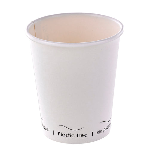Vaso de cartón blanco Eden sin plástico, Base agua 230ml A92mm - 50Uds