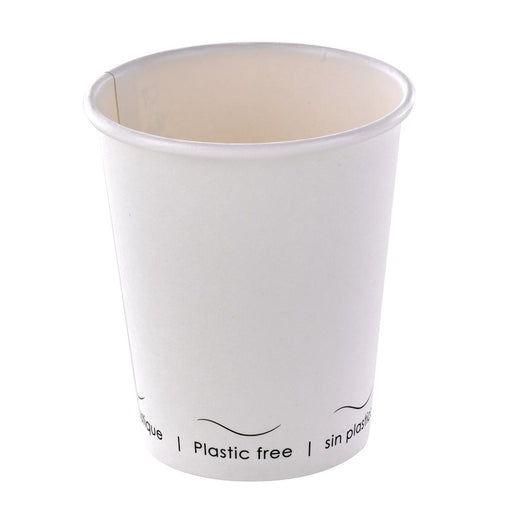 Vaso de cartón blanco Eden sin plástico, Base agua 230ml A92mm - 50Uds