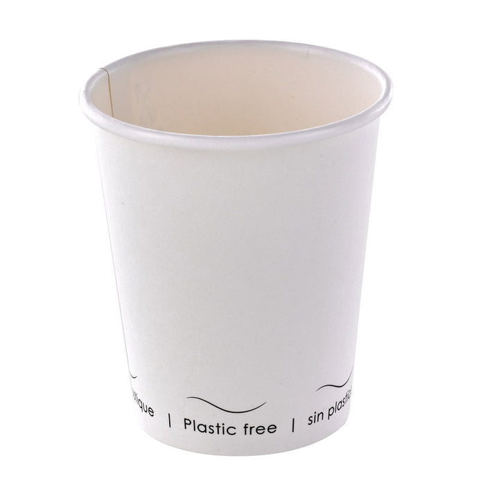 Vaso de cartón blanco Eden sin plástico, Base agua 230ml A92mm - 50Uds
