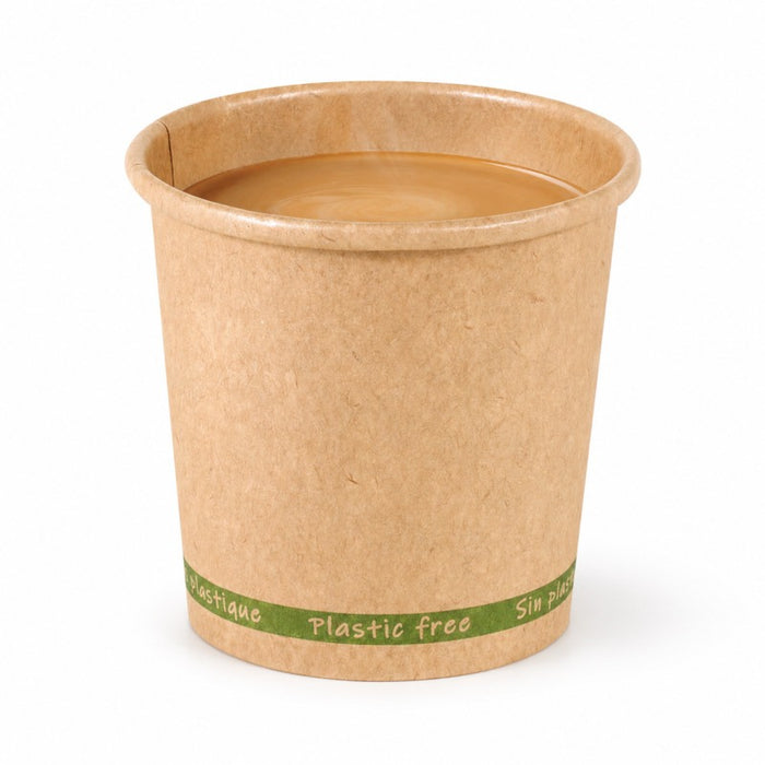 Vaso Zen de cartón kraft sin plástico, base agua 90ml A60mm - 50Uds