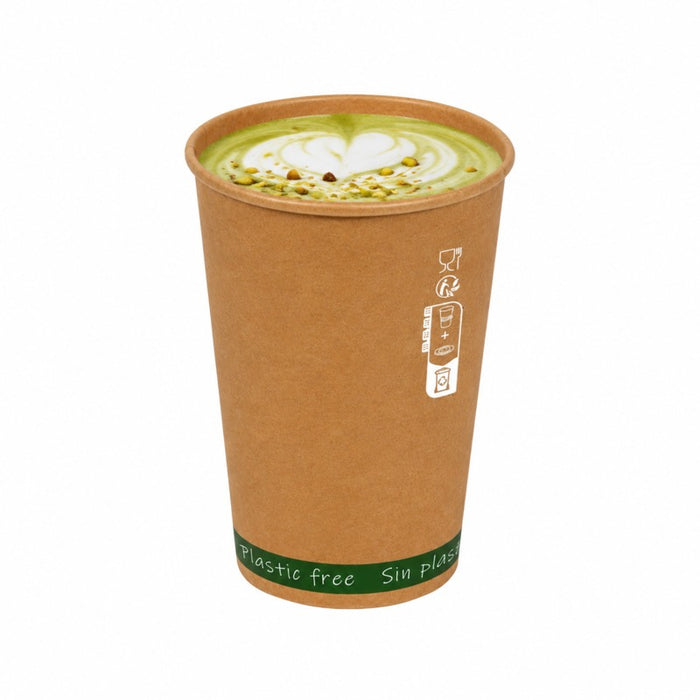 Vaso Zen de cartón kraft sin plástico, base agua 180ml A79mm - 50Uds
