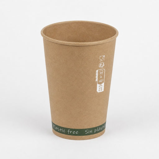 Vaso Zen de cartón kraft sin plástico, base agua 180ml A79mm - 50Uds