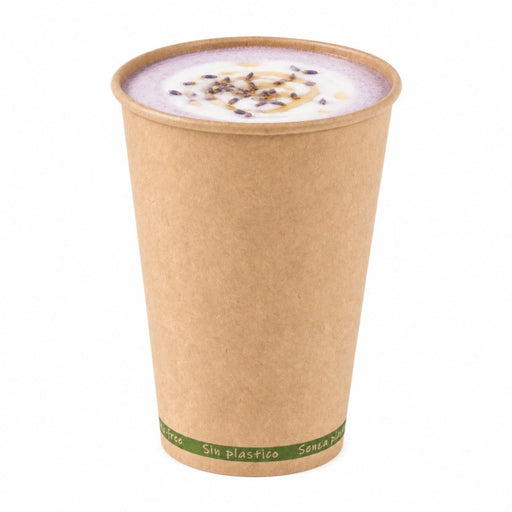 Vaso Zen de cartón kraft sin plástico, base agua 200ml A91mm - 50Uds