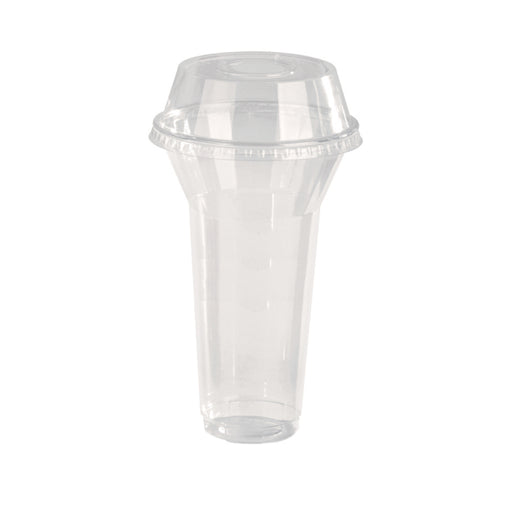 Combo vaso + tapa alta PET con agujero 450ml A127mm - 25Uds