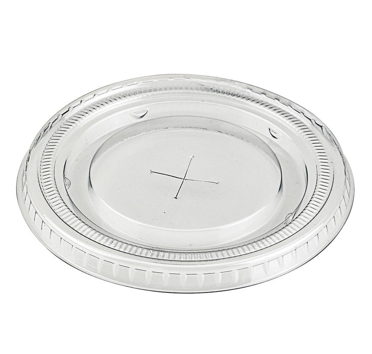 Tapa plana transparente PET con apertura en cruz para 210GKTP12/14/16 Ø92mm - 100Uds