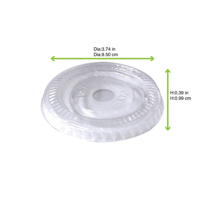 Tapa plana transparente PET para 210GKSM9 Ø95mm - 100Uds