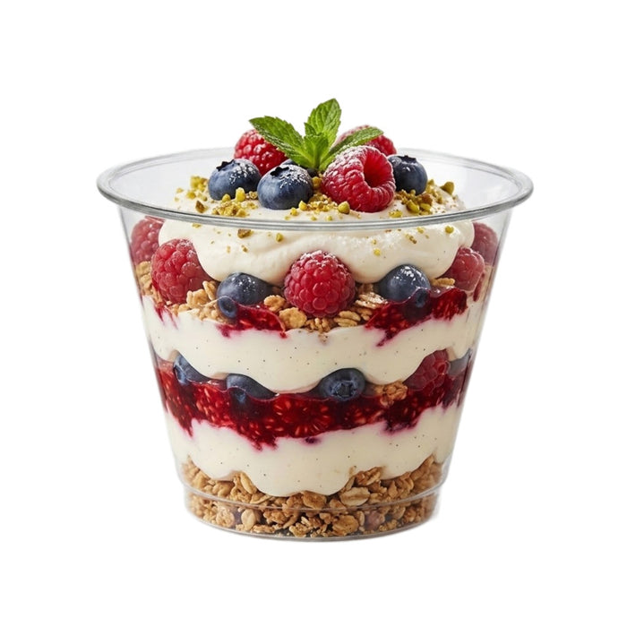 Vaso de postre PET transparente 270ml A74mm - 50Uds