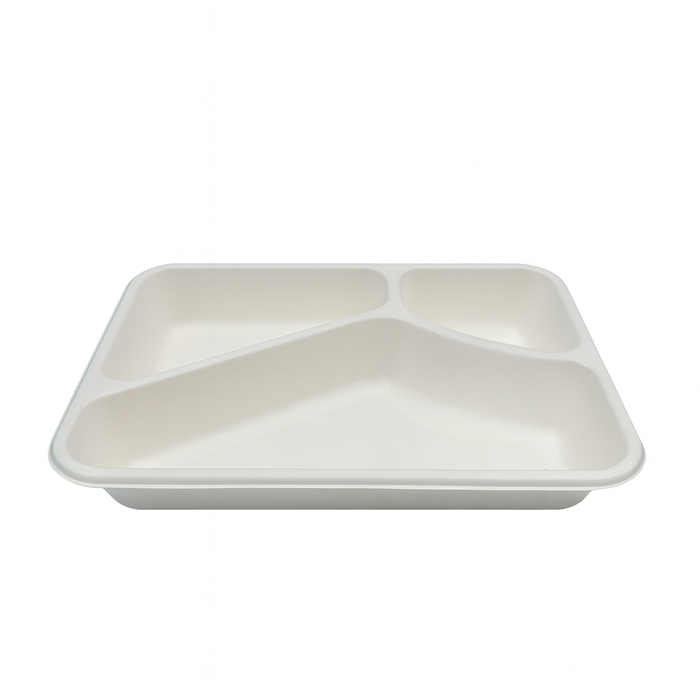 Bandeja de Pulpa laminada PLA Menu 3 compartimentos - 50Uds