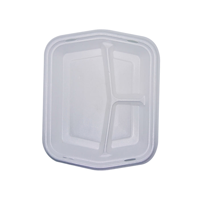 Bandeja comida blanca 3 compartimentos sin tapa 220x250mm A30mm - 250Uds