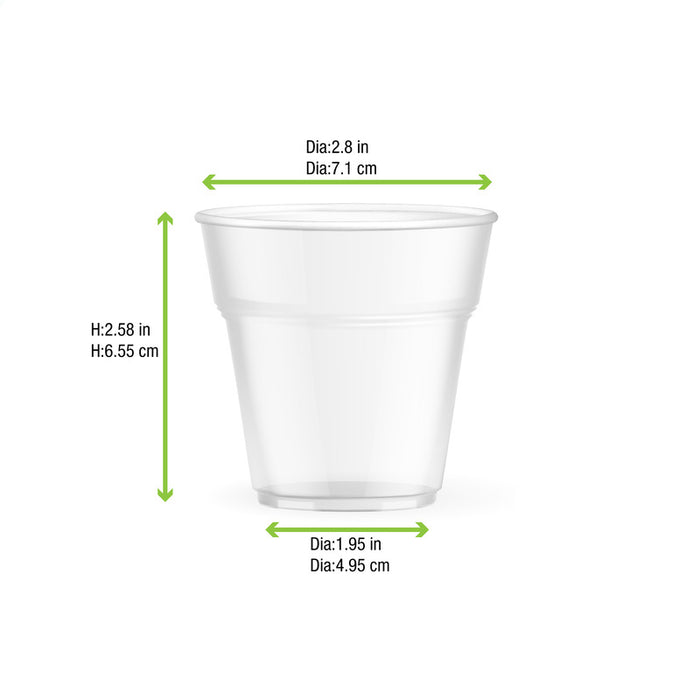 Vaso de postre de plástico PLA transparente 160ml A68mm - 50Uds
