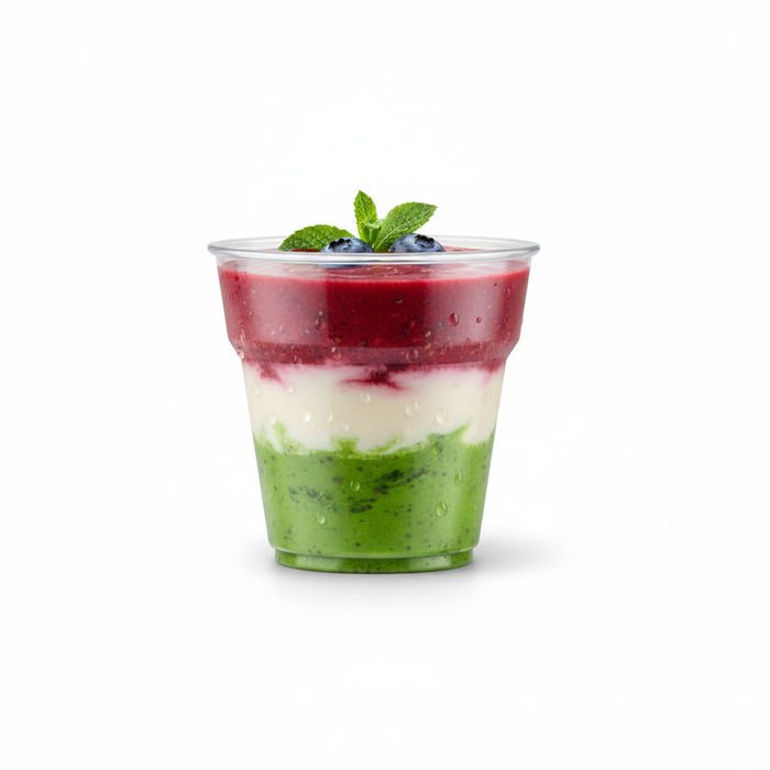 Vaso de postre de plástico PLA transparente 160ml A68mm - 50Uds