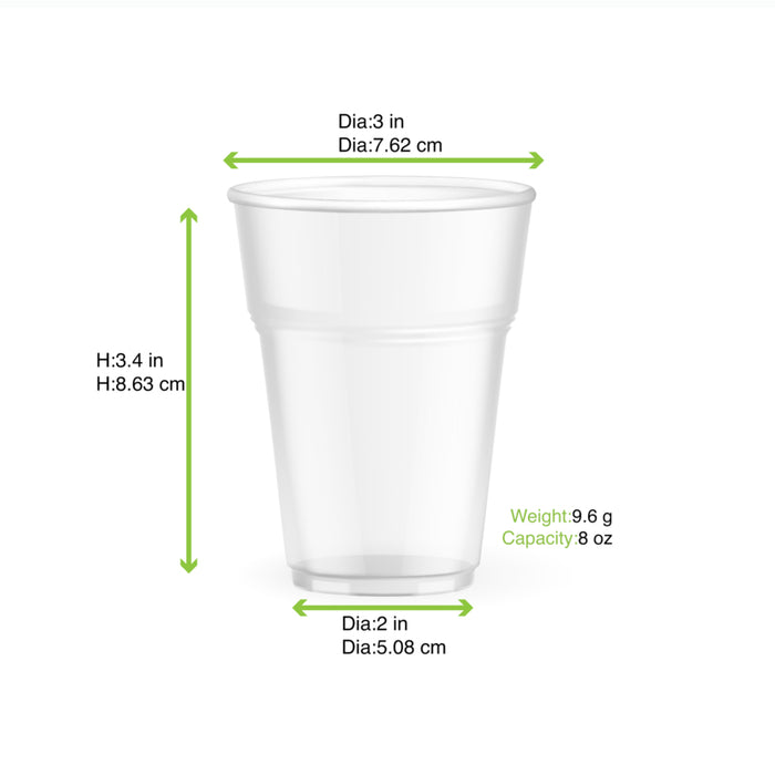 Vaso de postre de plástico PLA transparente 250ml A85mm - 50Uds
