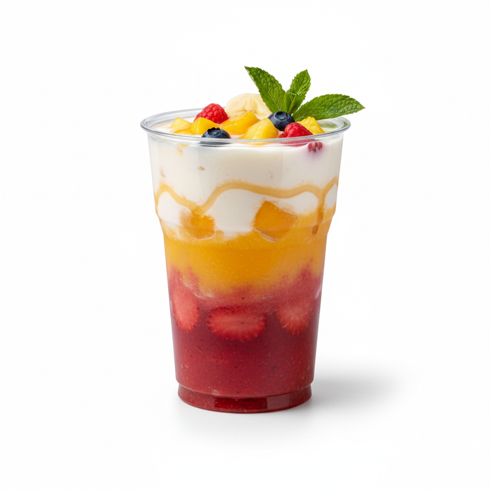 Vaso de postre de plástico PLA transparente 400ml A115mm - 50Uds