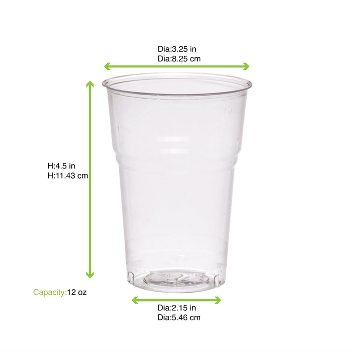 Vaso de postre de plástico PLA transparente 400ml A115mm - 50Uds
