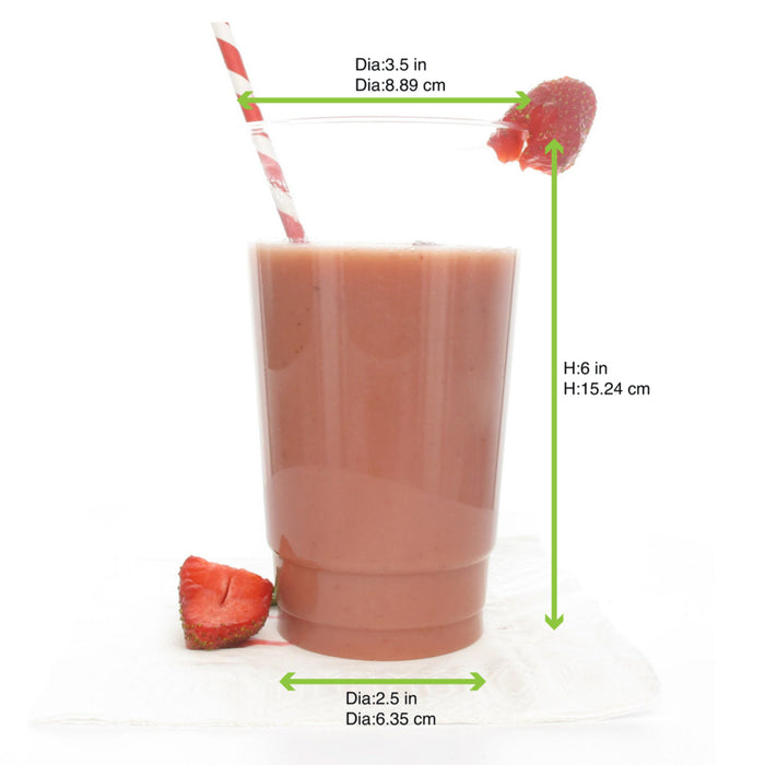Vaso de postre de plástico PLA transparente 670ml A155mm - 50Uds