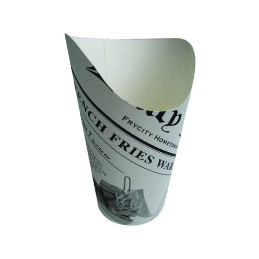 Pote de cartón blanco decoración News para Burritos/Wraps/Snacks A133mm - 50Uds