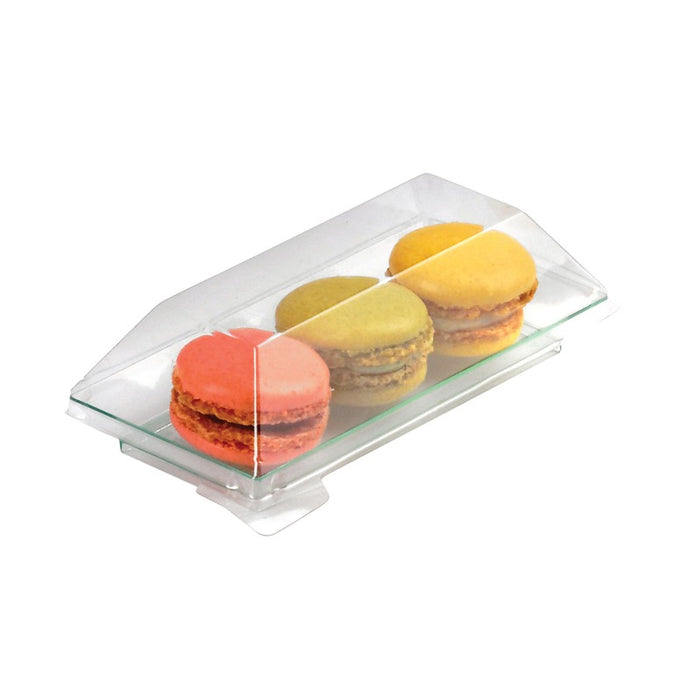 Plato verde transparente rectangular en PS KLARITY 130x62mm - 50Uds