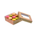 Caja cuadrada de cartón marrón con tapa ventana KRAY 700ml 135x135mm A50mm - 25Uds
